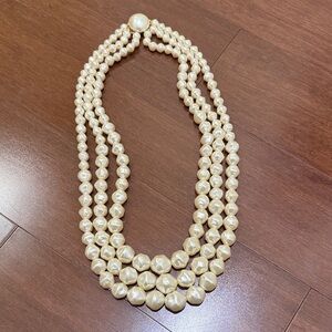 Classic Triple-Strand Pearl Necklace